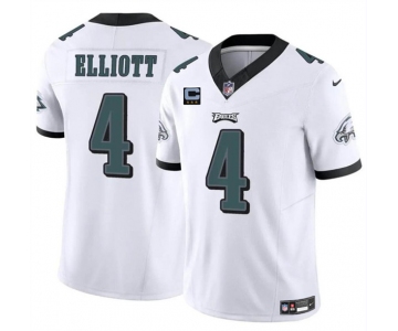 Men's Philadelphia Eagles #4 Jake Elliott White F.U.S.E With 3-Star C Patch Vapor Untouchable Limited Football Stitched Jersey