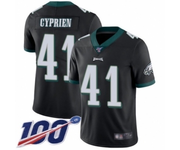 Men's Philadelphia Eagles #41 Johnathan Cyprien Black Alternate Vapor Untouchable Limited Player 100th Season Football Jersey