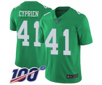 Men's Philadelphia Eagles #41 Johnathan Cyprien Limited Green Rush Vapor Untouchable 100th Season Football Jersey