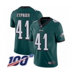 Men's Philadelphia Eagles #41 Johnathan Cyprien Midnight Green Team Color Vapor Untouchable Limited Player 100th Season Football Jersey