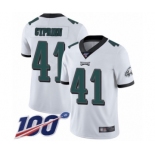 Men's Philadelphia Eagles #41 Johnathan Cyprien White Vapor Untouchable Limited Player 100th Season Football Jersey