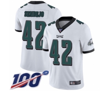 Men's Philadelphia Eagles #42 Andrew Sendejo White Vapor Untouchable Limited Player 100th Season Football Jersey