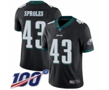 Men's Philadelphia Eagles #43 Darren Sproles Black Alternate Vapor Untouchable Limited Player 100th Season Football Jersey