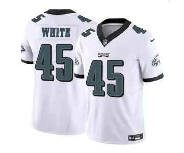 Men's Philadelphia Eagles #45 Devin White White 2023 F.U.S.E Vapor Untouchable Limited Football Stitched Jersey