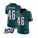 Men's Philadelphia Eagles #46 Herman Edwards Midnight Green Team Color Vapor Untouchable Limited Player 100th Season Football Jersey