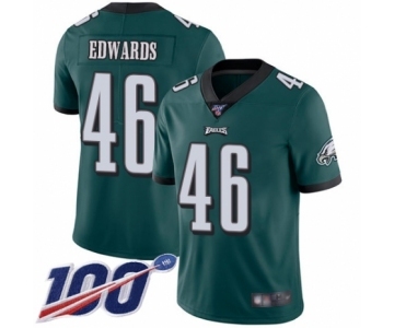 Men's Philadelphia Eagles #46 Herman Edwards Midnight Green Team Color Vapor Untouchable Limited Player 100th Season Football Jersey