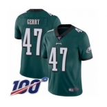 Men's Philadelphia Eagles #47 Nate Gerry Midnight Green Team Color Vapor Untouchable Limited Player 100th Season Football Jersey