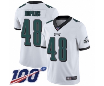 Men's Philadelphia Eagles #48 Wes Hopkins White Vapor Untouchable Limited Player 100th Season Football Jersey