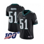 Men's Philadelphia Eagles #51 Zach Brown Black Alternate Vapor Untouchable Limited Player 100th Season Football Jersey