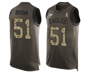 Men's Philadelphia Eagles #51 Zach Brown Limited Green Salute to Service Tank Top Football Jersey