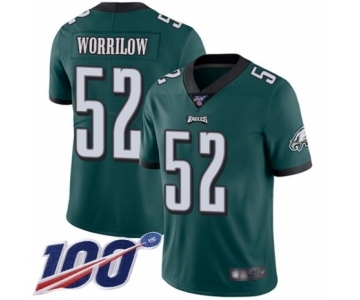 Men's Philadelphia Eagles #52 Paul Worrilow Midnight Green Team Color Vapor Untouchable Limited Player 100th Season Football Jersey