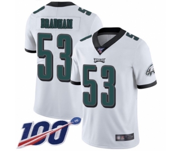 Men's Philadelphia Eagles #53 Nigel Bradham White Vapor Untouchable Limited Player 100th Season Football Jersey