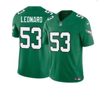 Men's Philadelphia Eagles #53 Shaquille Leonard Green 2023 F.U.S.E. Throwback Vapor Untouchable Limited Football Stitched Jersey