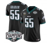 Men's Philadelphia Eagles #55 Brandon Graham Black 2024 NFC East Champions With 4-Star C Patch F.U.S.E. Vapor Untouchable Limited Stitched Football Jersey