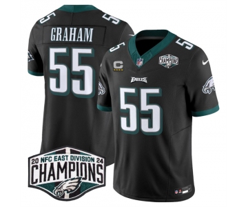 Men's Philadelphia Eagles #55 Brandon Graham Black 2024 NFC East Champions With 4-Star C Patch F.U.S.E. Vapor Untouchable Limited Stitched Football Jersey