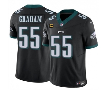 Men's Philadelphia Eagles #55 Brandon Graham Black F.U.S.E With 4-Star C Patch Vapor Untouchable Limited Football Stitched Jersey