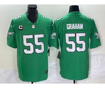 Men's Philadelphia Eagles #55 Brandon Graham Green 2023 F.U.S.E. Vapor Untouchable With C Patch Stitched Football Jersey