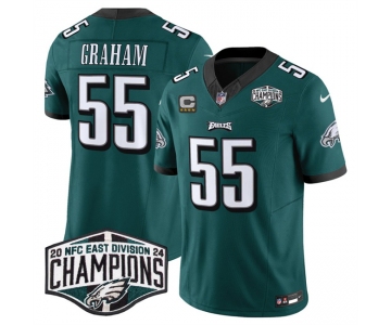 Men's Philadelphia Eagles #55 Brandon Graham Green 2024 NFC East Champions With 4-Star C Patch F.U.S.E. Vapor Untouchable Limited Stitched Football Jersey