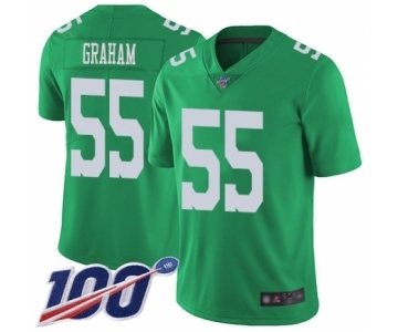 Men's Philadelphia Eagles #55 Brandon Graham Limited Green Rush Vapor Untouchable 100th Season Football Jersey