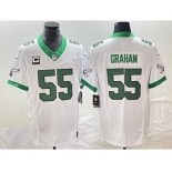 Men's Philadelphia Eagles #55 Brandon Graham White 2023 F.U.S.E. Vapor Untouchable With C Patch Stitched Football Jersey