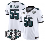 Men's Philadelphia Eagles #55 Brandon Graham White 2024 NFC East Champions F.U.S.E. Vapor Untouchable Limited Stitched Football Jersey