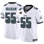 Men's Philadelphia Eagles #55 Brandon Graham White F.U.S.E With 4-Star C Patch Vapor Untouchable Limited Football Stitched Jersey