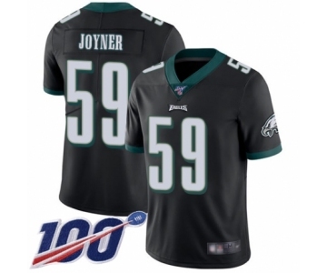 Men's Philadelphia Eagles #59 Seth Joyner Black Alternate Vapor Untouchable Limited Player 100th Season Football Jersey