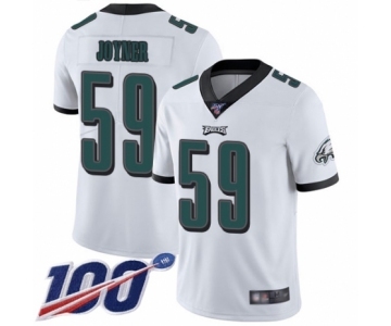 Men's Philadelphia Eagles #59 Seth Joyner White Vapor Untouchable Limited Player 100th Season Football Jersey