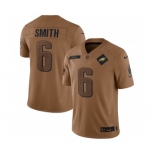 Men's Philadelphia Eagles #6 DeVonta Smith 2023 Brown Salute To Service Limited Football Stitched Jersey