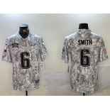 Men's Philadelphia Eagles #6 DeVonta Smith Arctic Camo 2024 FUSE Salute to Service Limited Stitched Jersey