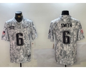 Men's Philadelphia Eagles #6 DeVonta Smith Arctic Camo 2024 FUSE Salute to Service Limited Stitched Jersey