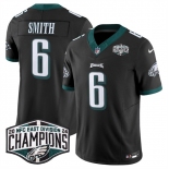 Men's Philadelphia Eagles #6 DeVonta Smith Black 2024 NFC East Champions F.U.S.E. Vapor Untouchable Limited Stitched Football Jersey