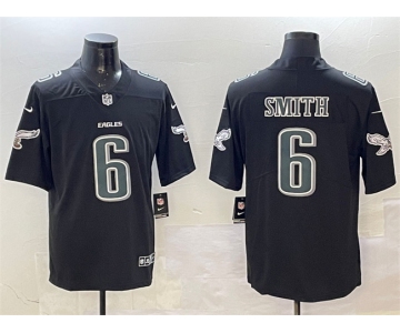 Men's Philadelphia Eagles #6 DeVonta Smith Black Fashion New Vapor Untouchable Limited Stitched Football Jersey