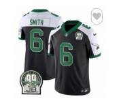 Men's Philadelphia Eagles  #6 DeVonta Smith Black White F.U.S.E. Vapor Untouchable Limited 2024 Stitched Football Jersey