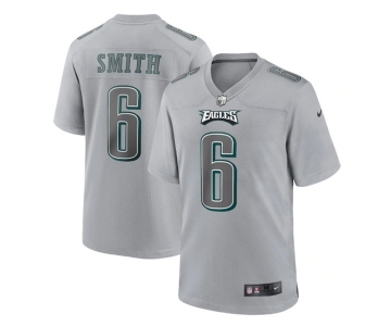 Men's Philadelphia Eagles #6 DeVonta Smith Gray Atmosphere Fashion Stitched Game Jersey