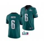 Men's Philadelphia Eagles #6 DeVonta Smith Green Super Bowl LVII Patch Vapor Untouchable Limited Stitched Jersey