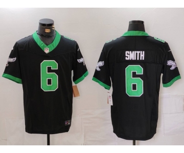 Men's Philadelphia Eagles #6 DeVonta Smith Limited Black Alternate FUSE Vapor Jersey