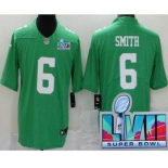 Men's Philadelphia Eagles #6 DeVonta Smith Limited Green Rush Super Bowl LVII Vapor Jersey