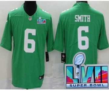 Men's Philadelphia Eagles #6 DeVonta Smith Limited Green Rush Super Bowl LVII Vapor Jersey