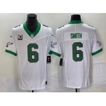 Men's Philadelphia Eagles #6 DeVonta Smith White 2023 F.U.S.E. With C Patch Vapor Untouchable Stitched Football Jersey