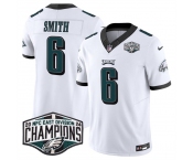 Men's Philadelphia Eagles #6 DeVonta Smith White 2024 NFC East Champions F.U.S.E. Vapor Untouchable Limited Stitched Football Jersey