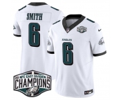 Men's Philadelphia Eagles #6 DeVonta Smith White 2024 New NFC East Champions F.U.S.E. Vapor Untouchable Limited Stitched Football Jersey