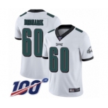 Men's Philadelphia Eagles #60 Chuck Bednarik White Vapor Untouchable Limited Player 100th Season Football Jersey