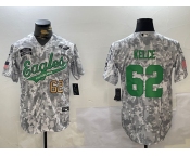 Men's Philadelphia Eagles #62 Jason Kelce Arctic Camo 2024 Salute to Service Stitched Baseball Jerseys