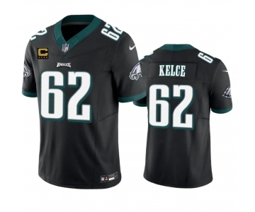 Men's Philadelphia Eagles #62 Jason Kelce Black 2023 F.U.S.E. With 4-Star C Patch Vapor Vapor Untouchable Limited Football Stitched Jersey