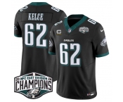 Men's Philadelphia Eagles #62 Jason Kelce Black 2024 New NFC East Champions With 4-Star C Patch F.U.S.E. Vapor Untouchable Limited Stitched Football Jersey