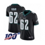 Men's Philadelphia Eagles #62 Jason Kelce Black Alternate Vapor Untouchable Limited Player 100th Season Football Jersey