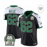 Men's Philadelphia Eagles  #62 Jason Kelce Black White F.U.S.E. Vapor Untouchable Limited 2024 Stitched Football Jersey