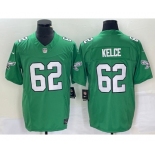 Men's Philadelphia Eagles #62 Jason Kelce Green 2023 FUSE Vapor Limited Throwback Stitched Jersey