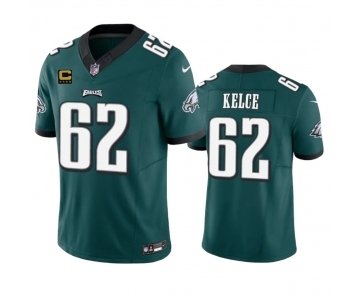 Men's Philadelphia Eagles #62 Jason Kelce Green 2023 F.U.S.E. With 4-Star C Patch Vapor Untouchable Limited Football Stitched Jersey